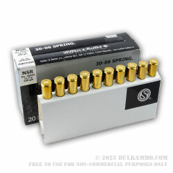 20 Rounds of 30-06 Springfield Ammo by Sellier & Bellot - 180gr Nosler Partition