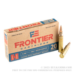 500 Rounds of 5.56x45 Ammo by Hornady Frontier - 68gr BTHP Match