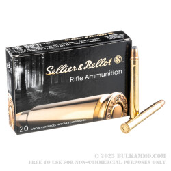 20 Rounds of 9.3x72mm Rimmed Ammo by Sellier & Bellot - 193gr SP