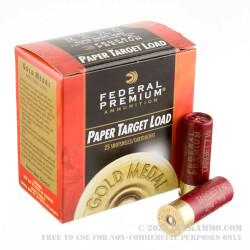 25 Rounds of 12ga Ammo by Federal Gold Medal Paper - 2-3/4" 1 1/8 ounce #7 1/2 shot