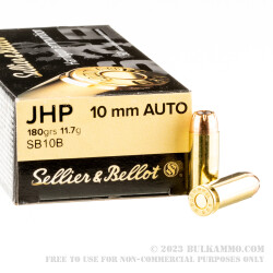 1000 Rounds of 10mm Ammo by Sellier & Bellot - 180gr JHP