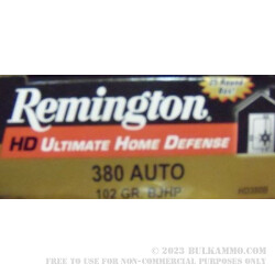 380 Auto 102 gr JHP Home Defense Reminton Ammo For Sale