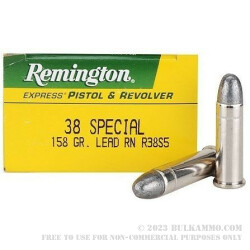 50 Rounds of .38 Spl Ammo by Remington Express - 158gr LRN