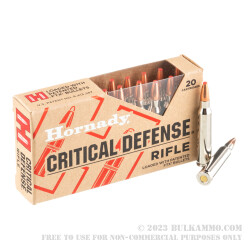 20 Rounds of .223 Ammo by Hornady Critical Defense - 73gr Polymer Tipped FTX