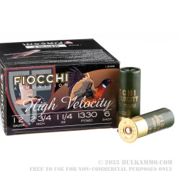 25 Rounds of 12ga Ammo by Fiocchi - 1 1/4 ounce #6 Shot
