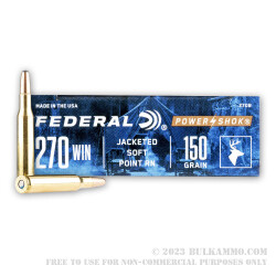 200 Rounds of .270 Win Ammo by Federal - 150gr SP