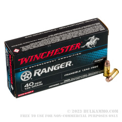 500 Rounds of .40 S&W Ammo by Winchester Ranger - 135gr Frangible