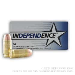 1000 Rounds of .40 S&W Ammo by Independence - 165gr FMJ