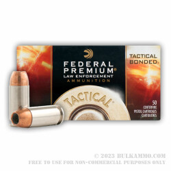 50 Rounds of .40 S&W Ammo by Federal Tactical Bonded - 180gr JHP