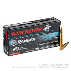 200 Rounds of .223 Ammo by Winchester Ranger - 69gr HPBT