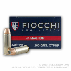 50 Rounds of .44 Mag Ammo by Fiocchi - 200gr JHP XTP
