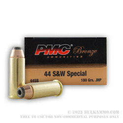 50 Rounds of .44 S&W Spl Ammo by PMC - 180gr JHP