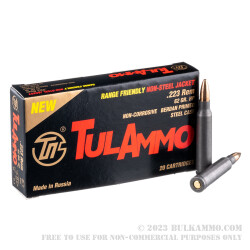 1000 Rounds of .223 Rem Ammo by Tula - 62gr HP