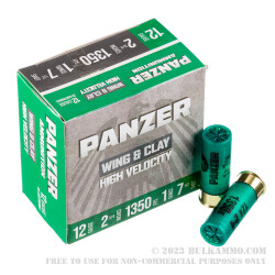 250 Rounds of 12ga Ammo by Panzer - 1 ounce #7 1/2 shot