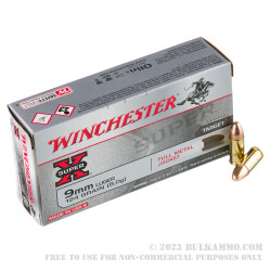 500 Rounds of 9mm Ammo by Winchester Super-X - 124gr FMJ