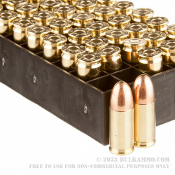 50 Rounds of 9mm Ammo by PMC - 124gr FMJ