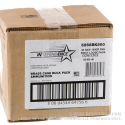 500 Rounds of .40 S&W Ammo by Independence - 180gr FMJ