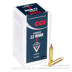 2000 Rounds of .22 WMR Ammo by CCI - 30gr V-MAX