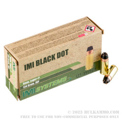 50 Rounds of 9mm +P Ammo by IMI Black Dot - 124gr JHP