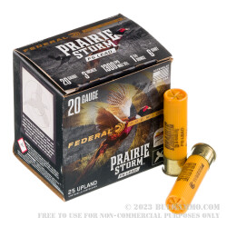 25 Rounds of 20ga Ammo by Federal Prairie Storm FS Lead - 1 1/4 ounce #6 shot