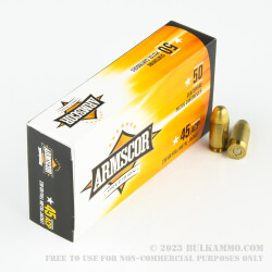 50 Rounds of .45 ACP Ammo by Armscor - 230gr FMJ