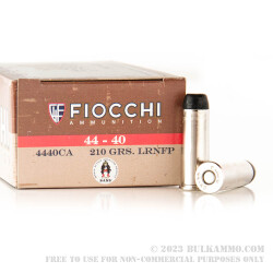 50 Rounds of .44-40 Win Ammo by Fiocchi - 210gr LRN