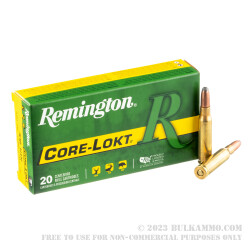 20 Rounds of .308 Win Ammo by Remington Core-Lokt - 180gr SP