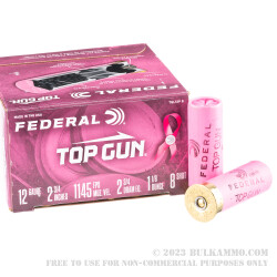 25 Rounds of 12ga Pink Hull Ammo by Federal - 1 1/8 ounce #8 shot
