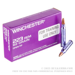 20 Rounds of .223 Rem Ammo by Winchester DHS Purple Casing - 62gr OT