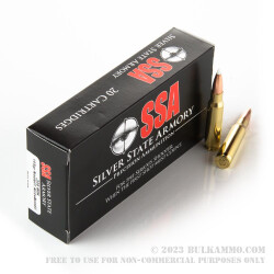 20 Rounds of .308 Win Ammo by Silver State Armory - 165gr Nosler Accubond