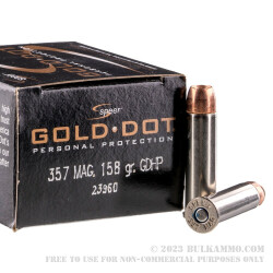 20 Rounds of .357 Mag Ammo by Speer - 158gr JHP