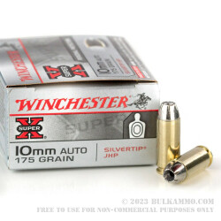 20 Rounds of 10mm Ammo by Winchester - 175gr JHP