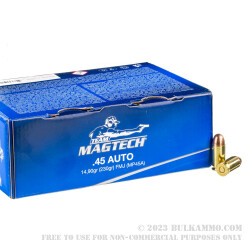 250 Rounds of .45 ACP Ammo by Magtech - 230gr FMJ