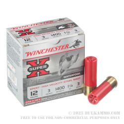 25 Rounds of 12ga Ammo by Winchester Super-X - 3" 1 1/4 ounce #3 Shot