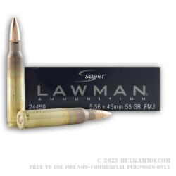500 Rounds of 5.56x45 Ammo by Speer Lawman - 55gr FMJ