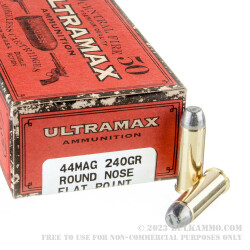 500 Rounds of .44 Mag Ammo by Ultramax - 240gr LFN