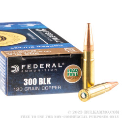 200 Rounds of .300 AAC Blackout by Federal Power-Shok - 120gr HP