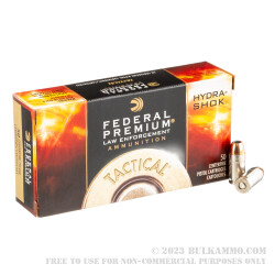 50 Rounds of .45 ACP +P Ammo by Federal Hydra Shok - 185gr JHP