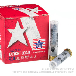 25 Rounds of .410 Ammo by Stars and Stripes - 1/2 ounce #9 shot