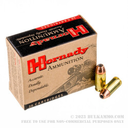 200 Rounds of .40 S&W Ammo by Hornady - 180gr JHP