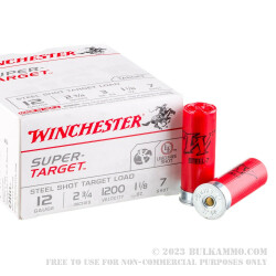 25 Rounds of 12ga Ammo by Winchester - 1 1/8 ounce #7 Shot (Steel)