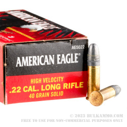 500 Rounds of .22 LR Ammo by Federal American Eagle - 40gr LRN