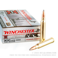 20 Rounds of .300 Win Mag Ammo by Winchester Super-X - 150gr PP