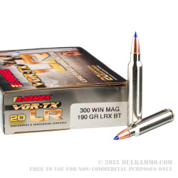 20 Rounds of .300 Win Mag Ammo by Barnes VOR-TX LR - 190gr LRX BT