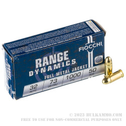 50 Rounds of .32 ACP Ammo by Fiocchi - 73gr FMJ