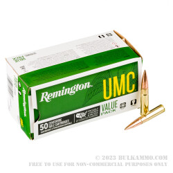 50 Rounds of .300 AAC Blackout Ammo by Remington UMC - 220gr OTFB