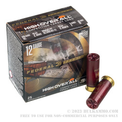 25 Rounds of 12ga Ammo by Federal High Over All - 1 ounce #8 shot