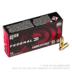 50 Rounds of .40 S&W Ammo by Federal - 165gr FMJ