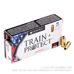 500 Rounds of .45 ACP Ammo by Federal Train + Protect - 230gr JHP