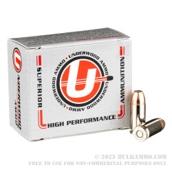 20 Rounds of 9mm Ammo by Underwood - 124gr JHP